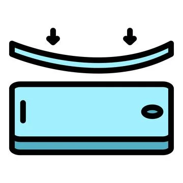 Device screen protector icon color outline vector Stock Illustration