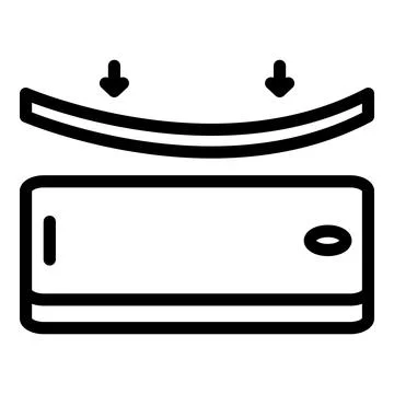 Device screen protector icon, outline style Illustrazione stock