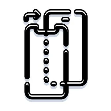 Device screen rotation arrow changing orientation Stock Illustration