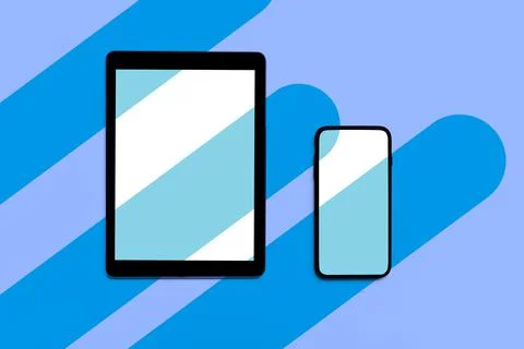 Device screen template of phone and tablet for business with modern design ov Stock Illustration