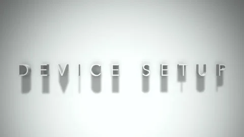 Device setup 3D title animation white text on a white background Stock Footage 299372554