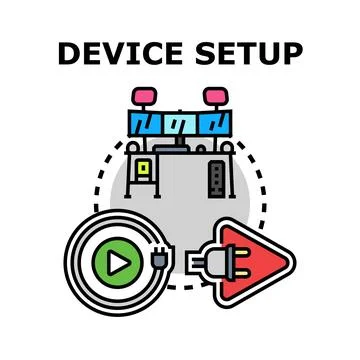 Device setup connecting system and electronics Stock Illustration