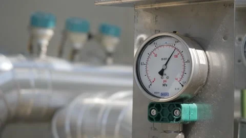 The device shows the pressure Stock Footage 285037997