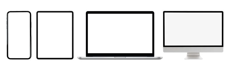 Device Simple Trendy Set on White Background Stock Illustration