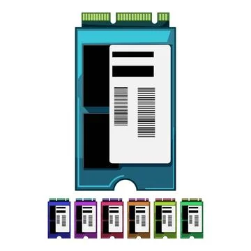 Device ssd storage cartoon vector graphic 库存插图