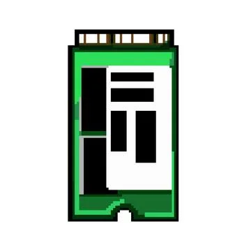 Device ssd storage pixel art vector illustration Stock Illustration