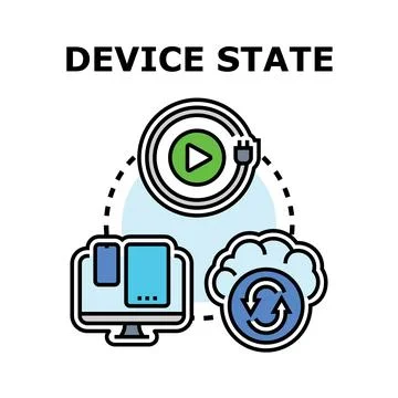 Device state management connecting digital devices and cloud computing Stock Illustration