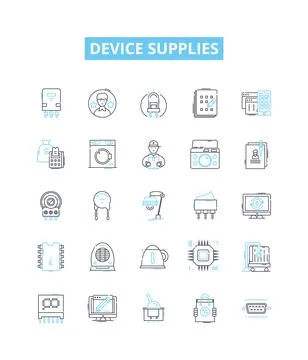 Device supplies vector line icons set. Device, Supplies, Accessories, Gadgets イラスト素材