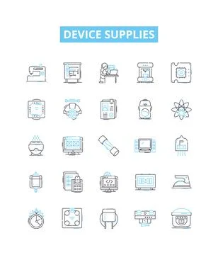 Device supplies vector line icons set. Device, Supplies, Accessories, Gadgets イラスト素材