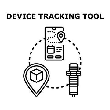 Device tracking tool managing shipment delivery 스톡 일러스트