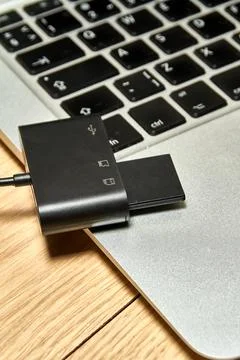A device for transferring information from memory cards to a computer disk dr Stock Photos