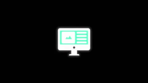 Device transformation digital vector sign neon white responsive layout Vídeo Stock 341275908