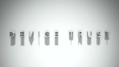 Device trust 3D title animation white text on a white background Stock Footage 299823290