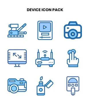 Device Two Colour Graphics Icons Pack Stock Illustration