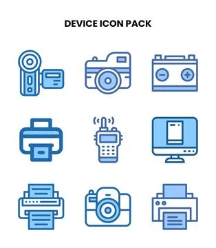 Device Two Colour Scalable Icons Pack Illustrazione stock