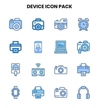 Device Two Colour Scalable Icons Pack 스톡 일러스트