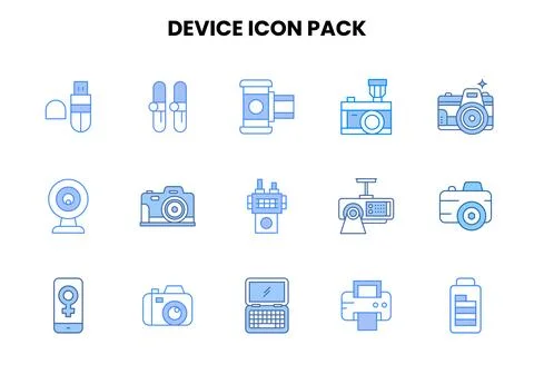 Device Two Colour UI Icons Pack Stock Illustration