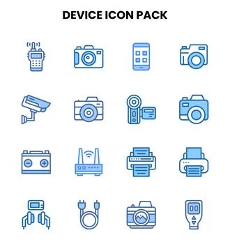 Device Two Colour Vector Icons Pack Illustrazione stock