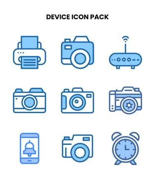 Device Two Colour Vector Icons Pack Stock Illustration