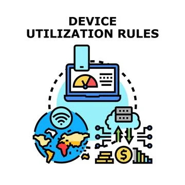 Device utilization rules for global digital management Stock Illustration