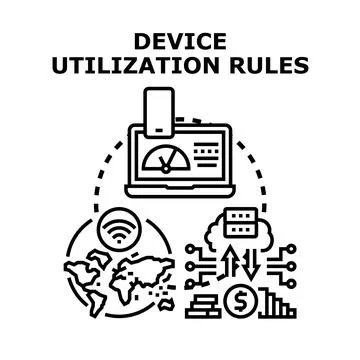 Device utilization rules for global digital management Stock Illustration