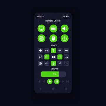 Device virtual control from smartphone interface vector template Ilustração Stock