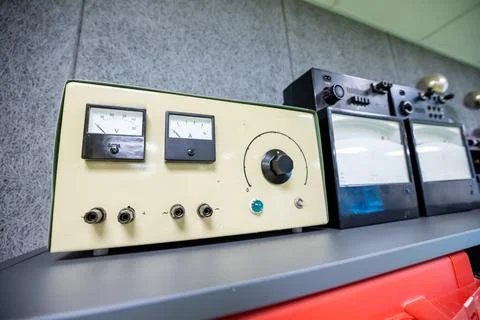 A device for volts and amperes. Indoor electrical control panel. Indoor ele.. Stock-Fotos