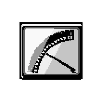 Device watt meter pixel art vector illustration Stock Illustration