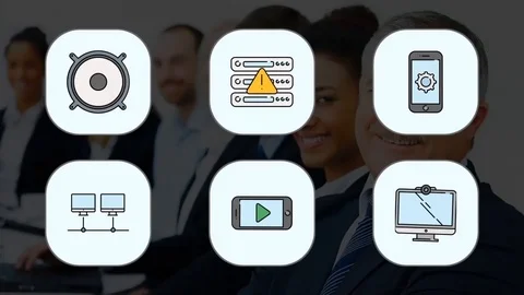 Devices and Data Center Icon Pack 스톡 After Effects