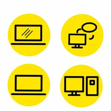 Devices and Electronics Icons. Set of computer vector linear icons. Stock-Illustration