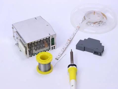 Devices and tools for connecting Led-lighting. Stock Photos
