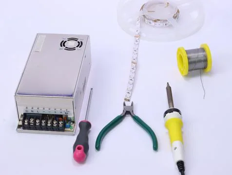 Devices and tools for connecting Led-lighting. Stock Photos