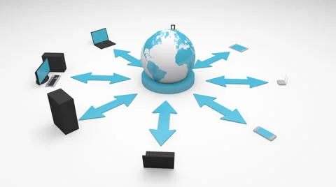 Devices connecting to internet or global network Stock Footage 49729599