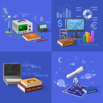 Devices for Educational Activities Illustrations 스톡 일러스트