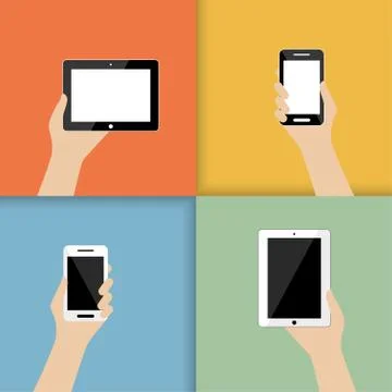 Devices in hand Stock Illustration