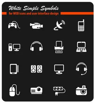 Devices icon set Illustrazione stock