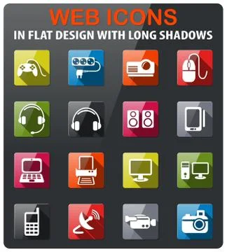 Devices icon set Illustrazione stock