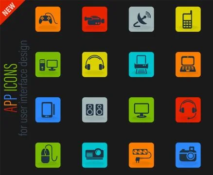 Devices icon set Stock Illustration