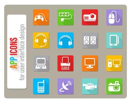 Devices icon set Illustrazione stock