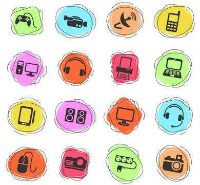 Devices icon set Illustrazione stock