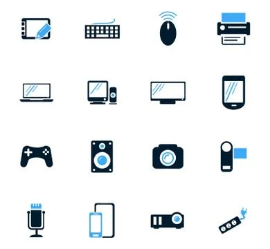 Devices icons set Stock Illustration