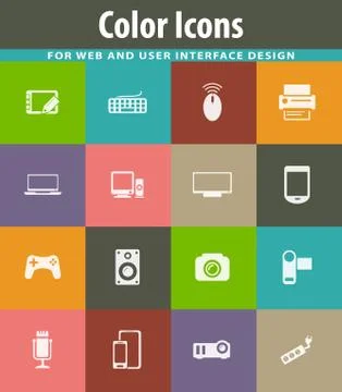 Devices icons set Stock Illustration