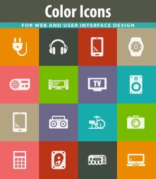 Devices icons set Stock Illustration