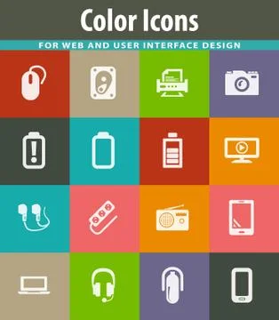 Devices icons set Stock Illustration