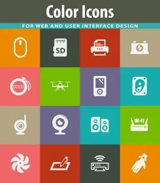 Devices icons set Illustrazione stock