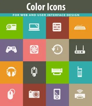 Devices icons set Stock Illustration