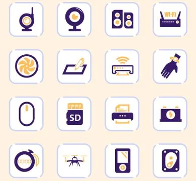 Devices icons set Stock Illustration
