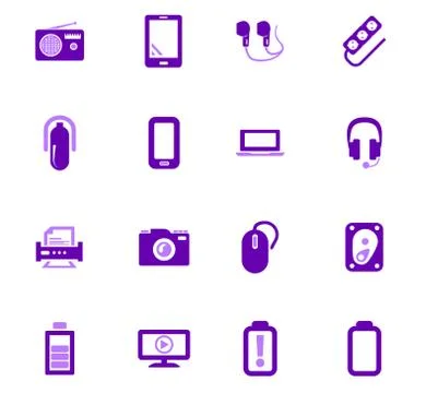 Devices icons set Stock Illustration