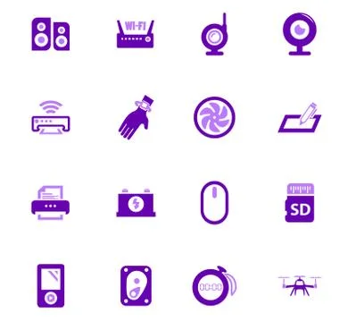 Devices icons set Stock Illustration