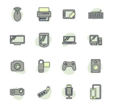 Devices icons set Stock Illustration